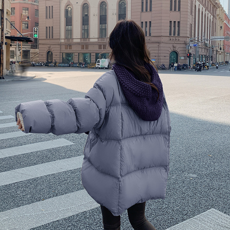 韩版时尚短款针织连帽羽绒服女2025年冬季新款加厚显瘦白鸭绒外套,女装羽绒服,2C299