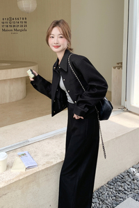 减龄气质时尚翻领上衣休闲裤套装女春秋ootd巨好看大方得体两件套图片