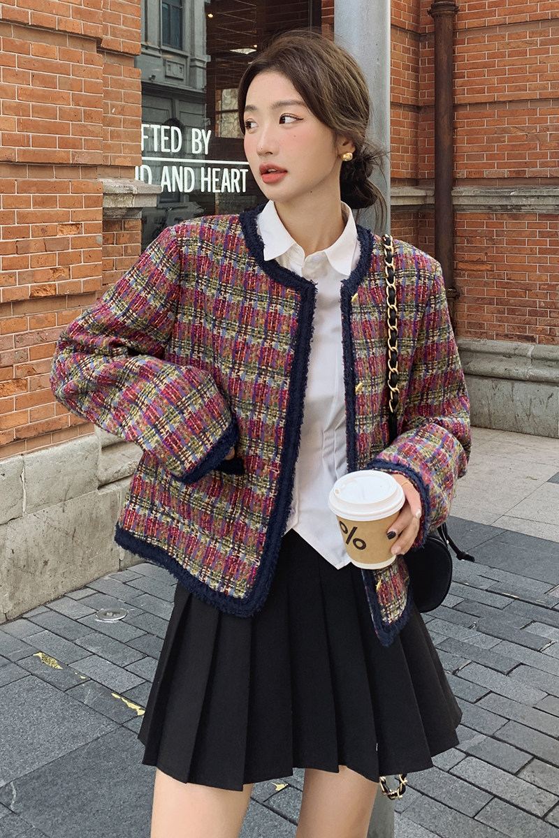 现货主推2025秋季新款韩版小香风气质小外套C057-2360-P140-K198,女装短外套,2C057