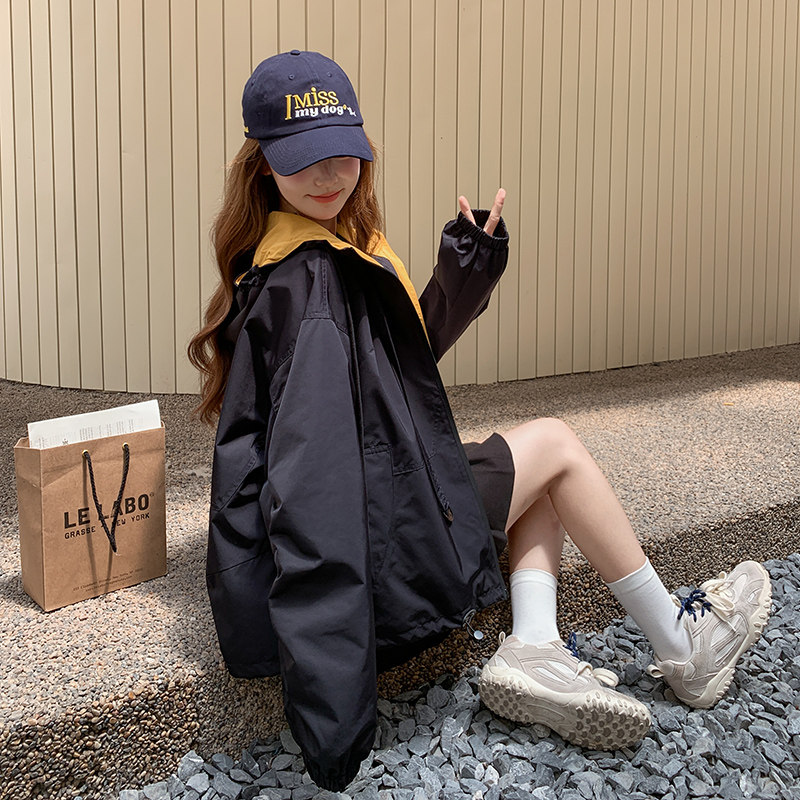 【现货】撞色休闲冲锋衣外套2C301-1307-P155-K238,女装短外套,2C301