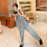 牛仔背带裤女2025年夏季新款宽松百搭直筒连体裤休闲显瘦牛仔裤潮，女装连体裤，2C030