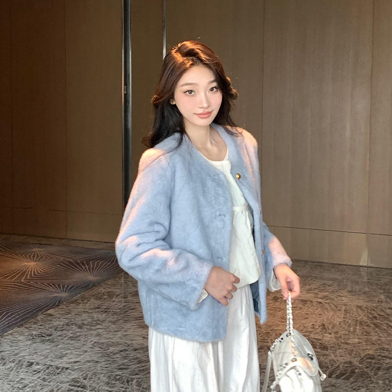 冬装新款高级感仿水貂皮毛一体环保毛严格不要低价竞争,女装皮草,2C091