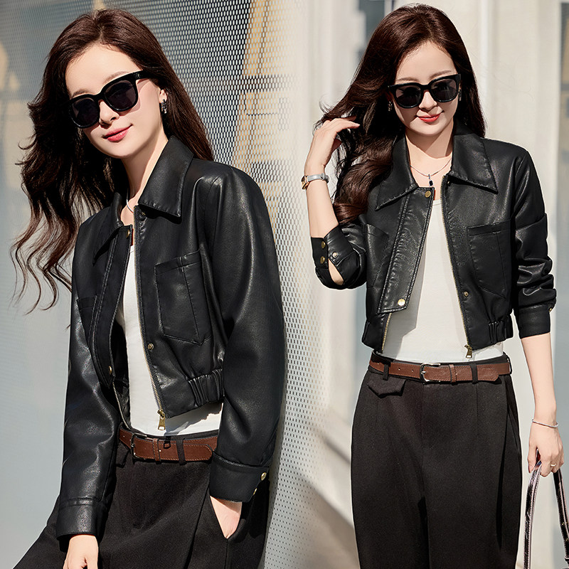 【现货】春装新品设计感皮衣外套女时髦显瘦2511-1C115-P115-K178,女装皮衣,吾爱衣