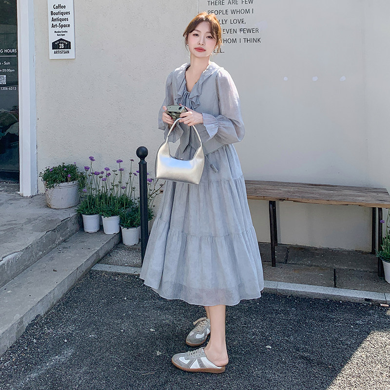 法式轻熟穿搭马甲套装裙女春夏2025新款超火独特绝美长裙子两件套,女装套装/套裙,2C203