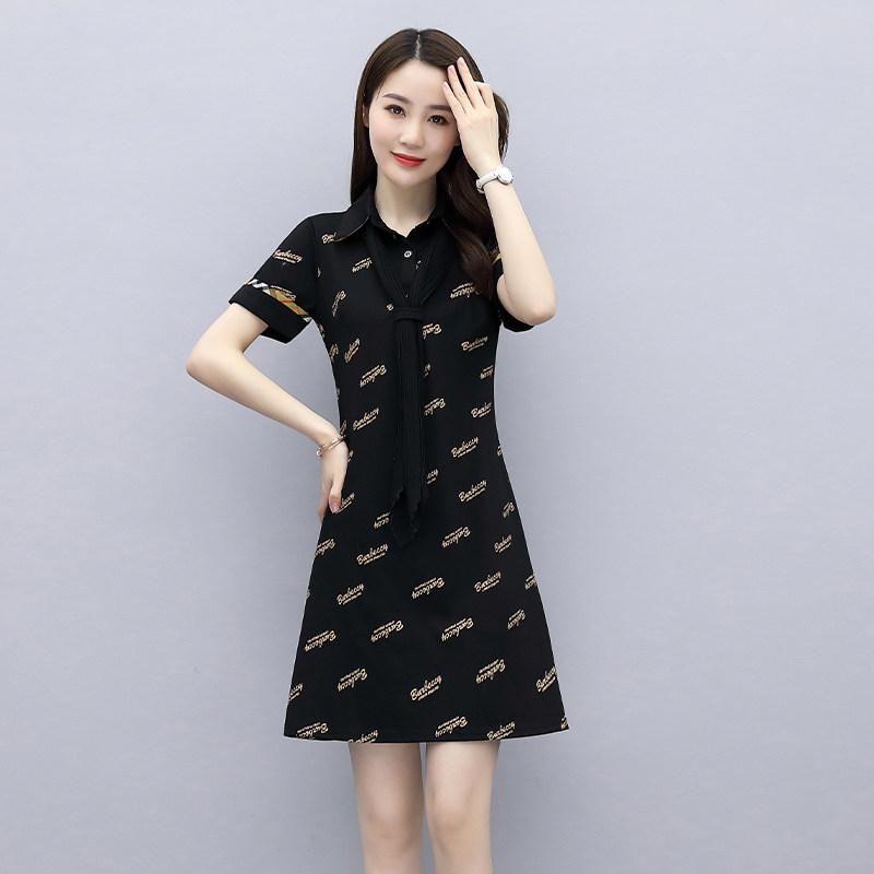 24夏时尚印花针织连衣裙,女装连衣裙,乐衣轩