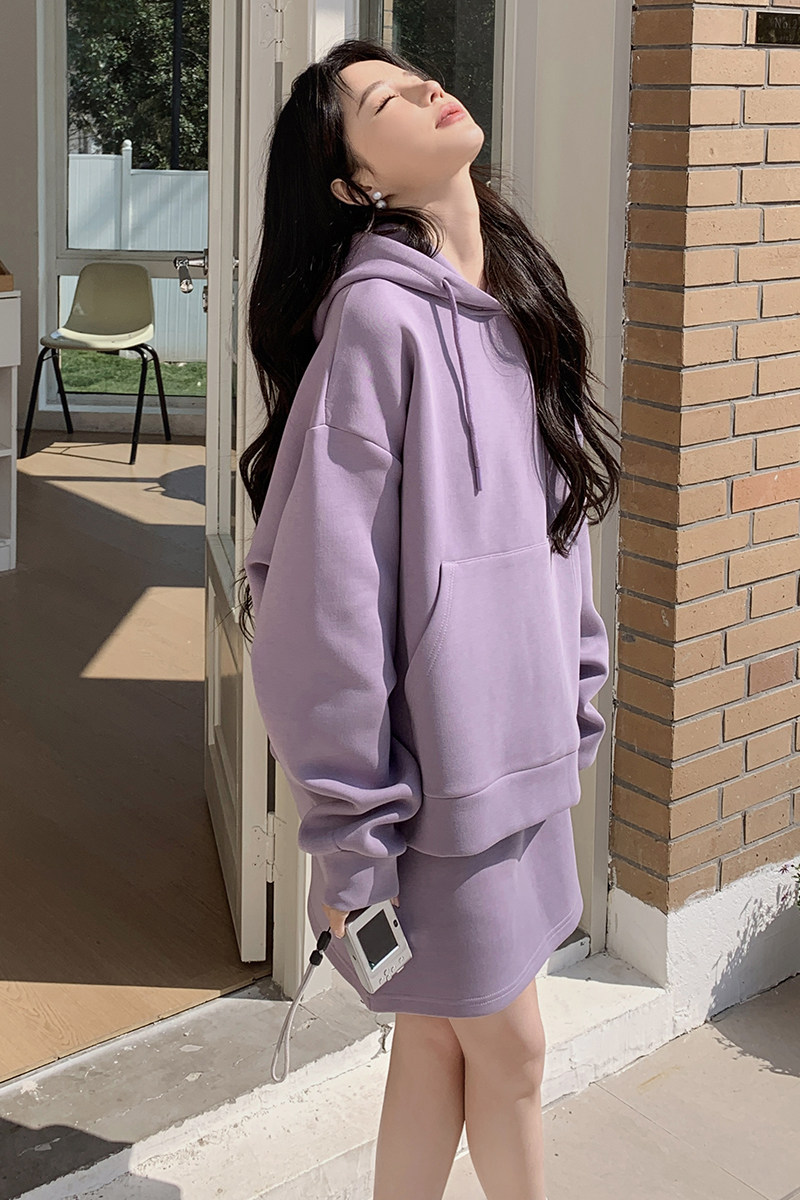 现货紫色连帽卫衣套装2C206-L218-P155-K218,女装套装/套裙,2C206