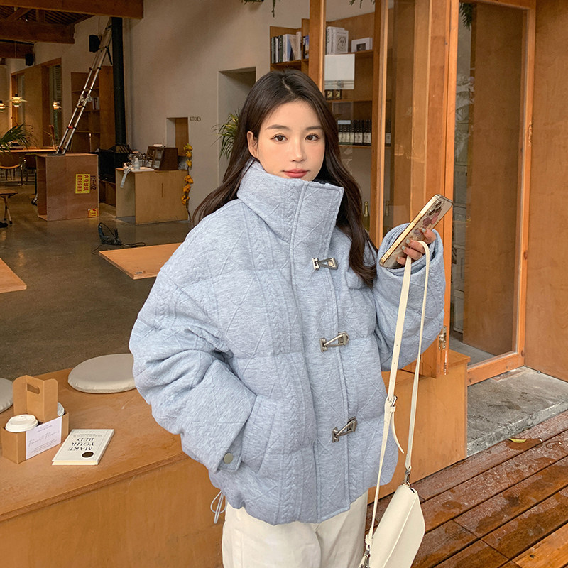 灰色面包服加厚保暖女设计感90白鸭绒宽松厚外套2263P305控458,女装羽绒服,2C166