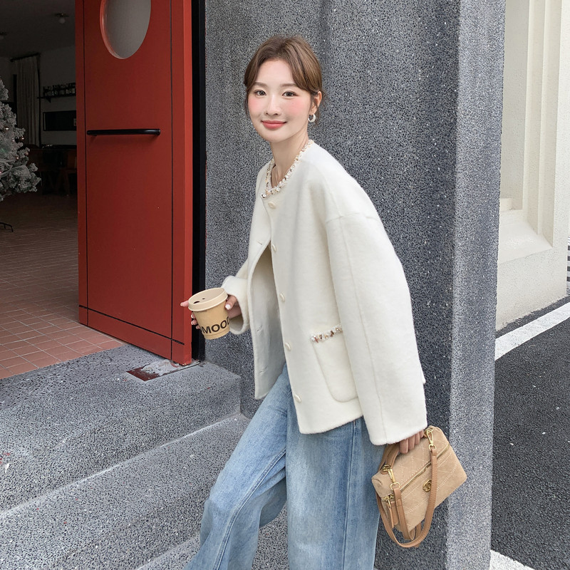 现货70毛双面尼短外套2C117-1807P245K348,女装短外套,2C117