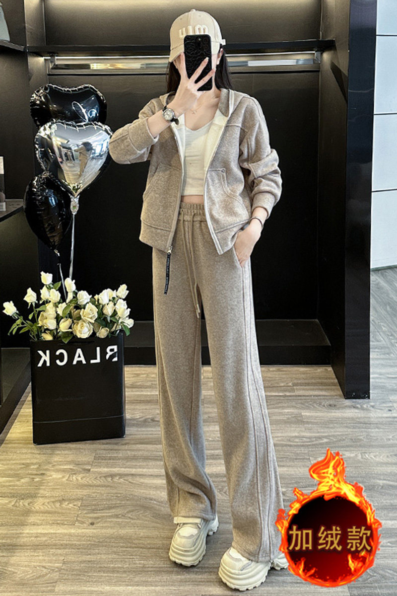 女秋冬新款宽松显瘦卫衣直筒裤两件套,女装套装/套裙,2C310