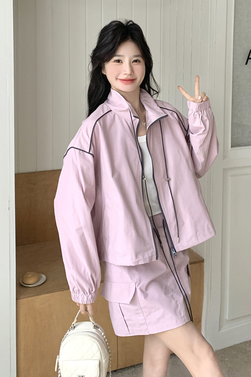 现货元气减龄运动风夹克外套+半身裙两件套2C236-M23-P175-K248,女装套装/套裙,2C236