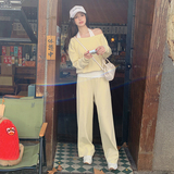 松弛感挂脖假两件上衣阔腿裤两件套套装5862-P155-K218，女装套装/套裙，2C159