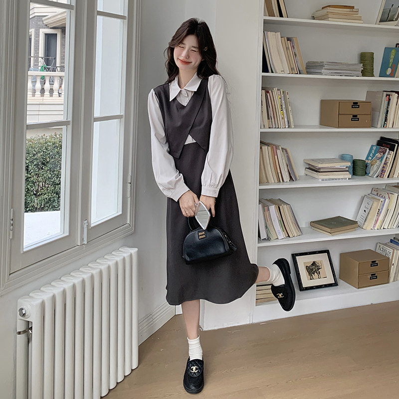 2025春装新款假两件连衣裙2C092-5151-P125-K188,女装连衣裙,2C092