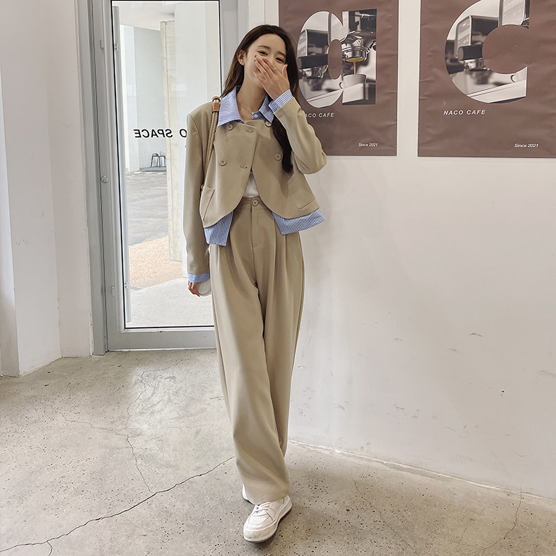 现货【035P145K198】2025春秋新款休闲气质款拼接西装套装,女装套装/套裙,2C037