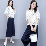 麻面套装/套裙夏季圆领短袖纯色韩版优雅时尚，女装套装/套裙，幸运星，女装套装/套裙，1D073