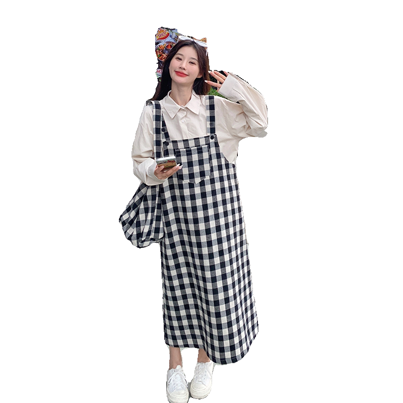 夏装新款2C177-D15-P115-K168黑白格纹背带裙女中长款2025年,女装半身裙,2C177