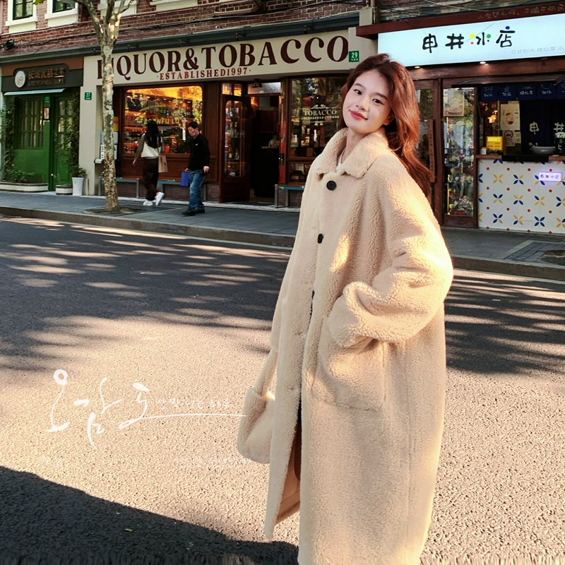 【大货已出】杏黄翻领皮毛一体外套配包包2C137-8163-P215-K318,女装皮草,2C137