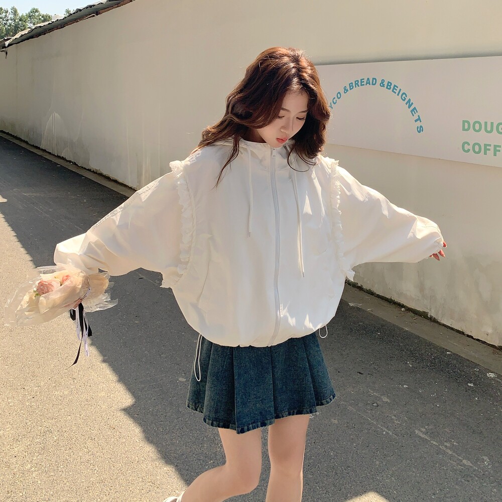现货花边白色夹克套装女上衣2D036-8022-P125-K1185,女装短外套,2D036