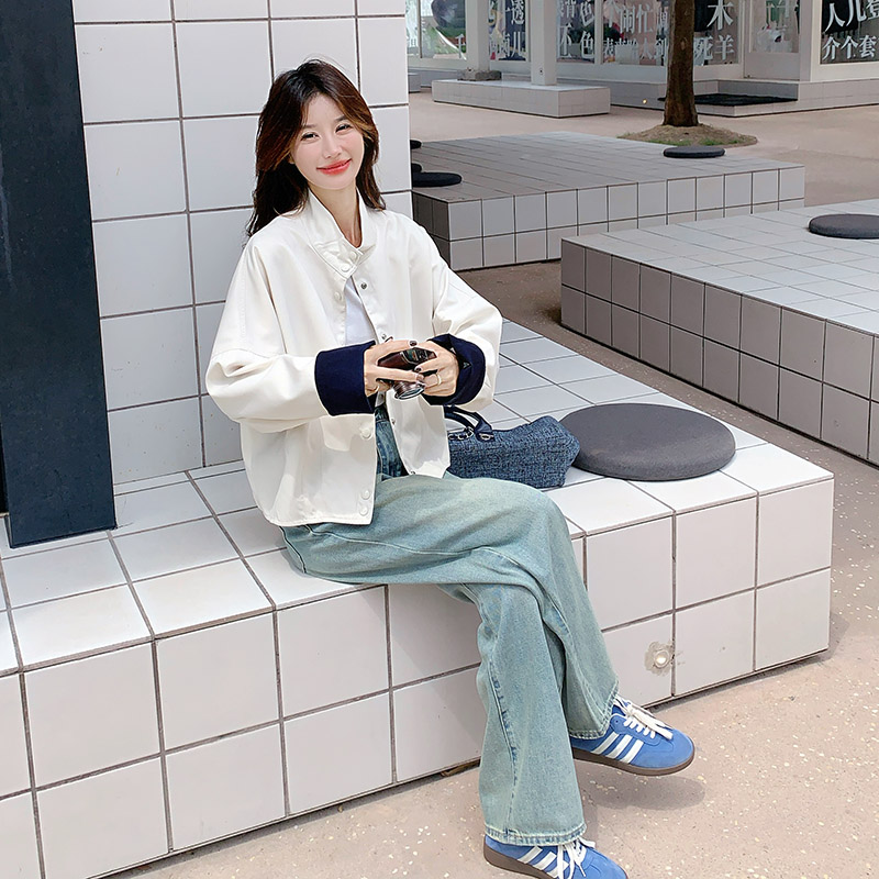 复古设计感气质夹克外套女2025秋季新款小个子流行休闲单排扣外套,女装短外套,2C238