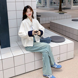 复古设计感气质夹克外套女2025秋季新款小个子流行休闲单排扣外套，女装短外套，2C238