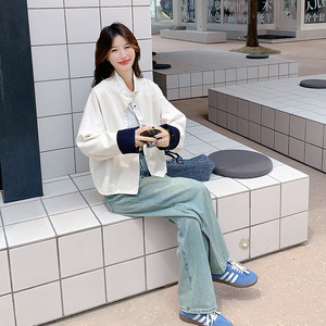 复古设计感气质夹克外套女2025秋季新款小个子流行休闲单排扣外套图片