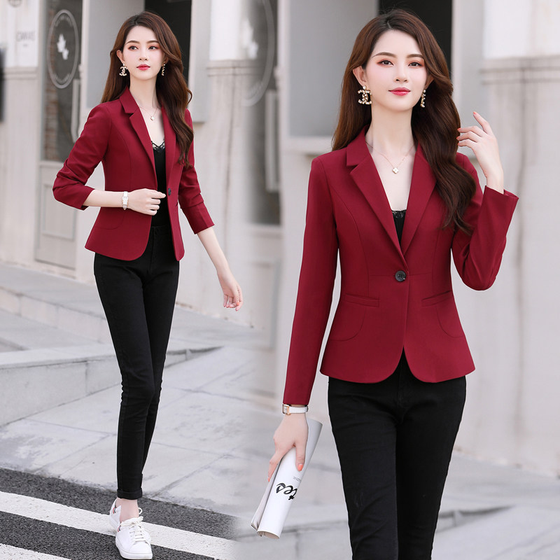 小个子短款西装外套女2025春秋新款修身显瘦收腰薄款外搭西服上衣,女装西装,英标秀（1C119）