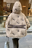 ：2025年冬装新款设计感撞色印花羽绒服2C135-6857P295K428，女装羽绒服，2C135