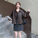 【新款皮衣】韩系皮衣百搭落肩小个子皮外套2C277-7705-P150-K218，女装皮衣，2C277