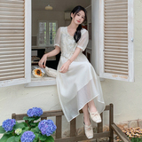[现货】新品夏季假两件新中式连衣裙A805P120K178，女装连衣裙，2C269