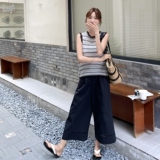 现货：夏装新款时尚针织无袖上衣阔腿裤两件套2C135-8870P155K228，女装套装/套裙，2C135
