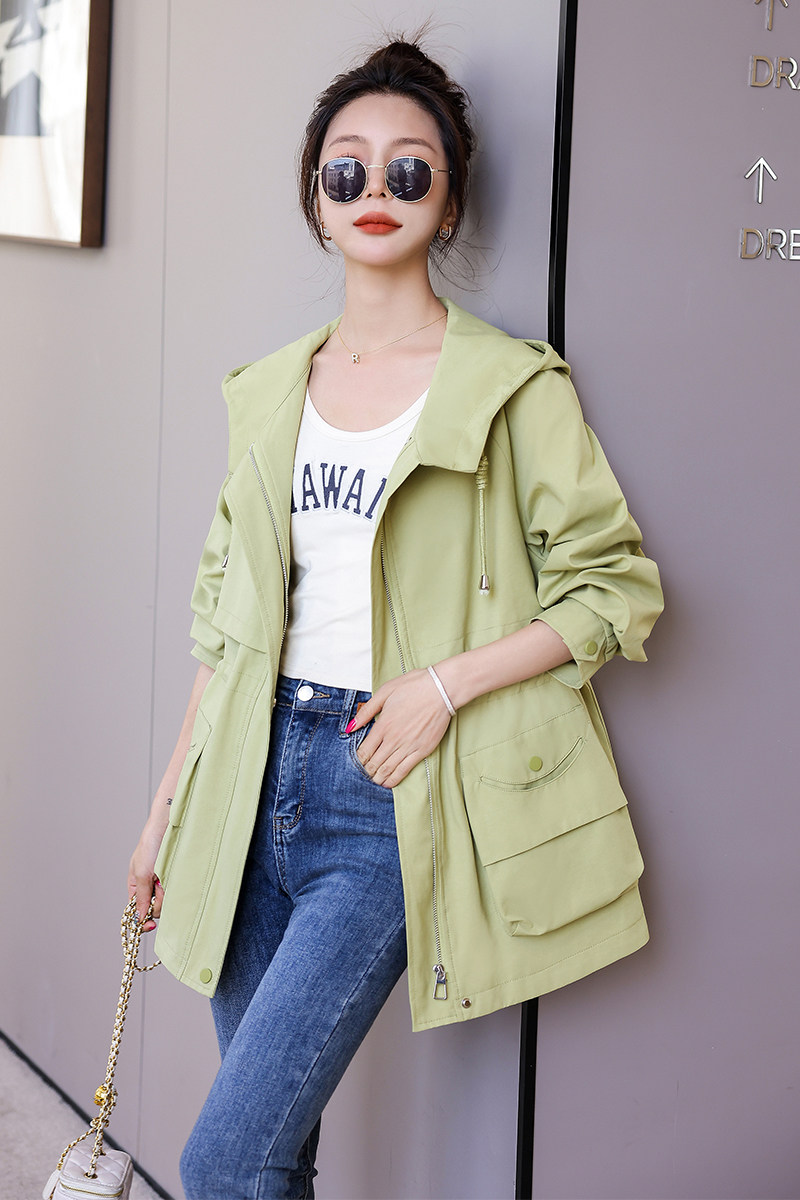 现货！24年新款风衣外套果绿色气质女外套1C086-882-P140-K210,女装风衣,衣珂纱朗