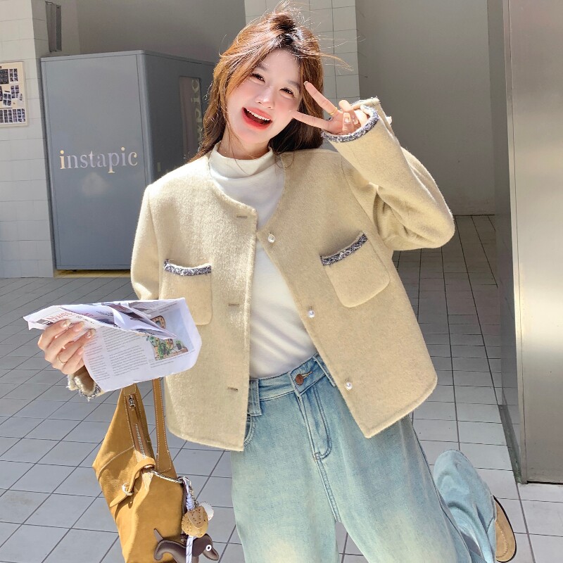 小香风短外套女法式精致2025新款春秋轻熟赫本风高级感羊毛呢上衣,女装毛呢外套,2C320