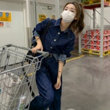 2026新款春装新增xs撞色数据好牛仔连体裤566p130k188送腰带，女装连体裤，2D009