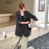 深灰色韩系高级感气质淡人西装外套女2025秋季休闲时尚通勤风西服，女装西装，2C258