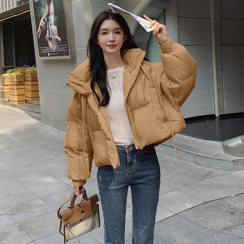 QIUDONG新品女短连帽时尚白鸭绒蝙蝠袖面包服外套L204P200K29,女装棉衣/棉服,2C220