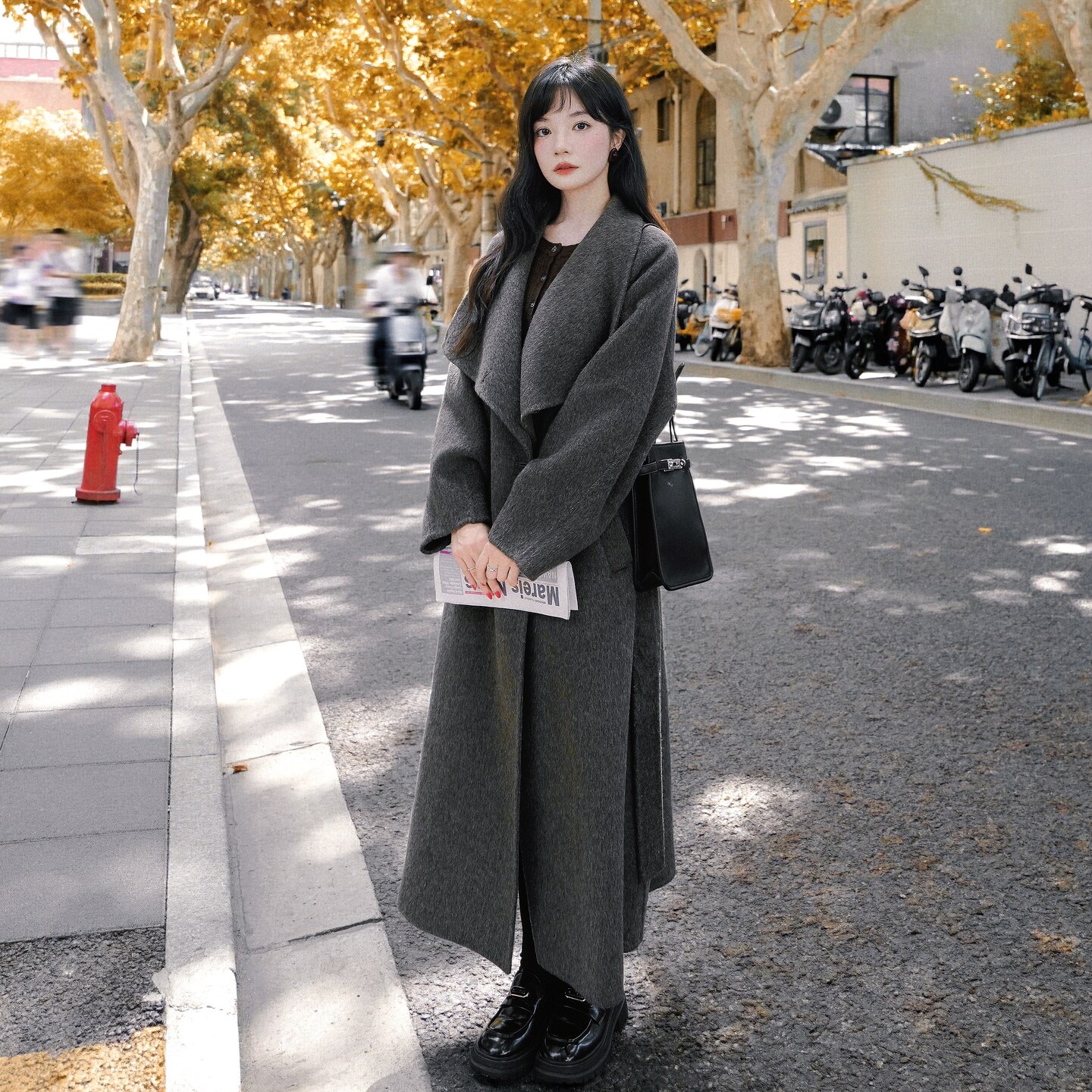 通勤风双面羊绒大衣女冬季2025新款韩系高级感巨百搭保暖毛呢外套图片