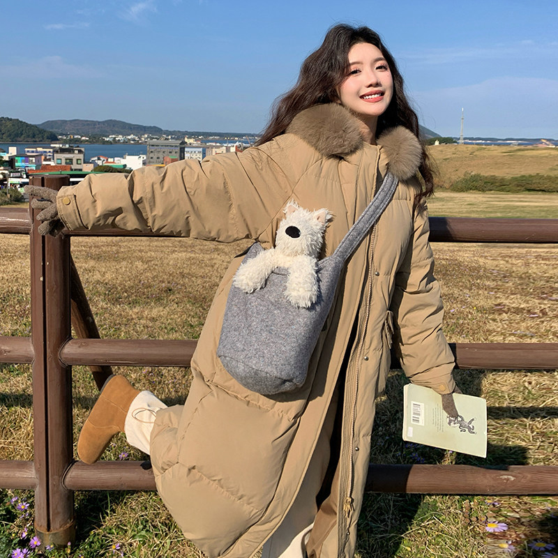 90绒长款大毛领设计口袋羽绒服298-w309-p375-k558,女装羽绒服,2C298