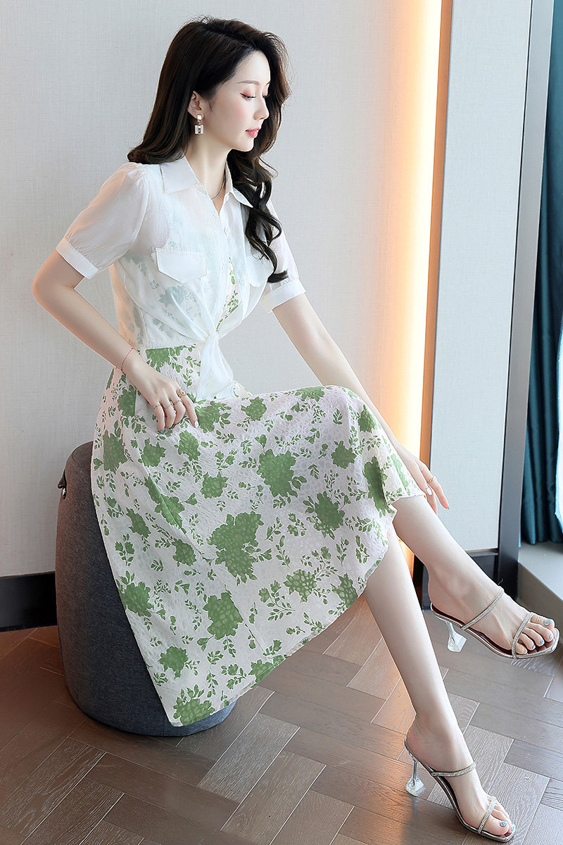 两件套连衣裙女夏2025新款女装气质洋气时尚减龄时髦套装裙子，女装连衣裙，自然秀,女装连衣裙,自然秀