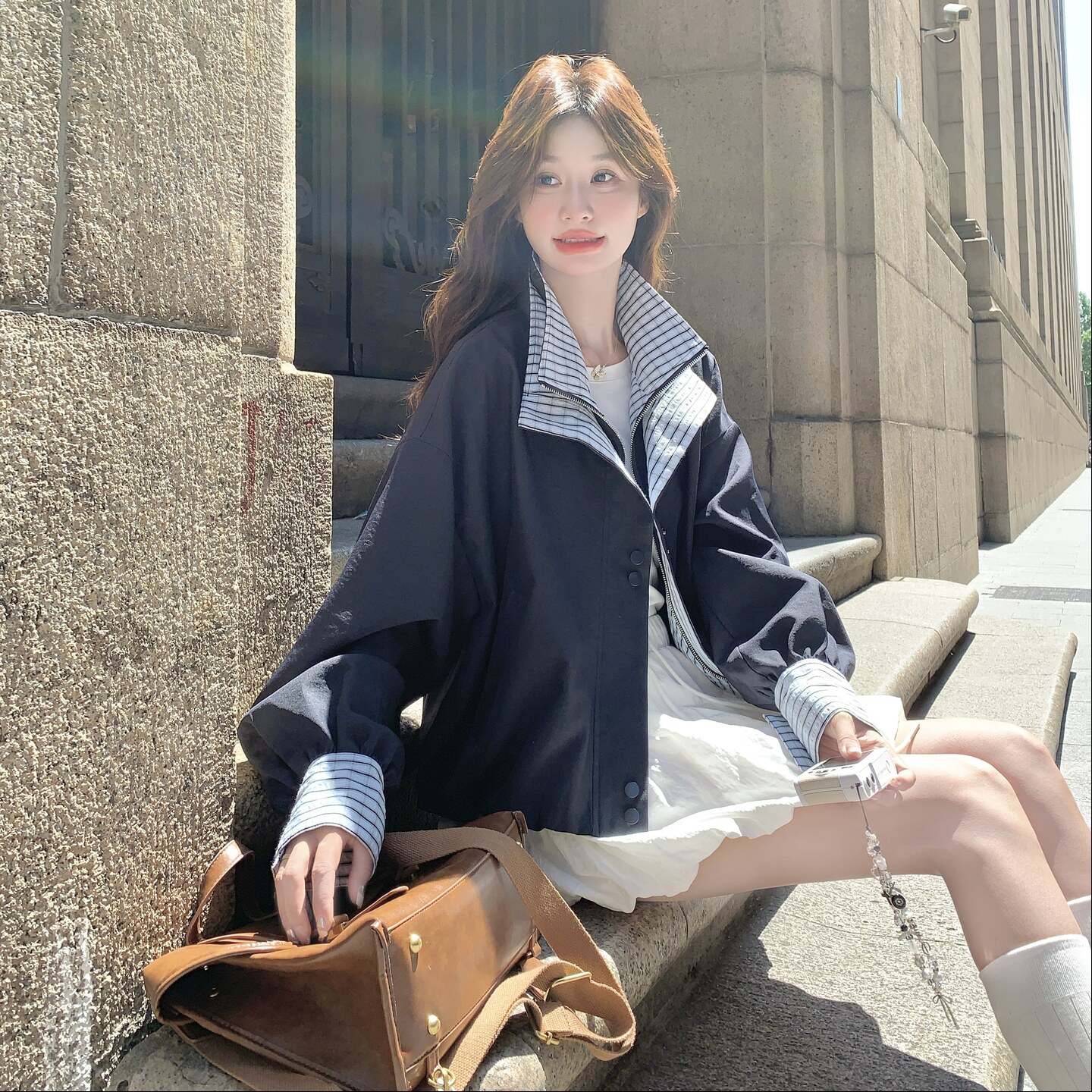【新款】新款格子拼接夹克088-7732P155K228,女装短外套,2C088