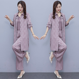 【现货】2025夏装新款时尚休闲宽松显瘦减龄遮肚三件套套装，女装套装/套裙，先锋丽姿
