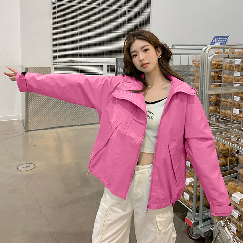 A现货！设计感宽松休闲连帽工装外套C029-2331P140K198,女装短外套,2C029