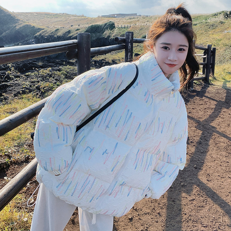 高级感时尚立领羽绒服女2025冬新款韩版小清新加厚90白鸭绒面包服,女装羽绒服,2B222