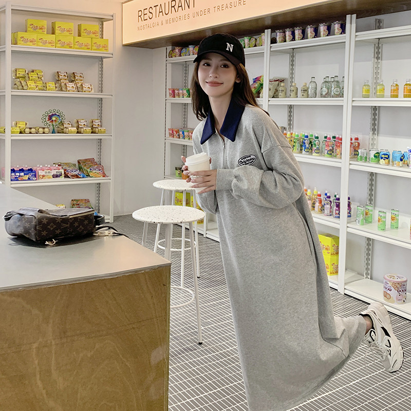 新品主推秋季长款过膝加厚卫衣连衣裙2C032861P115K168,女装连衣裙,2C032