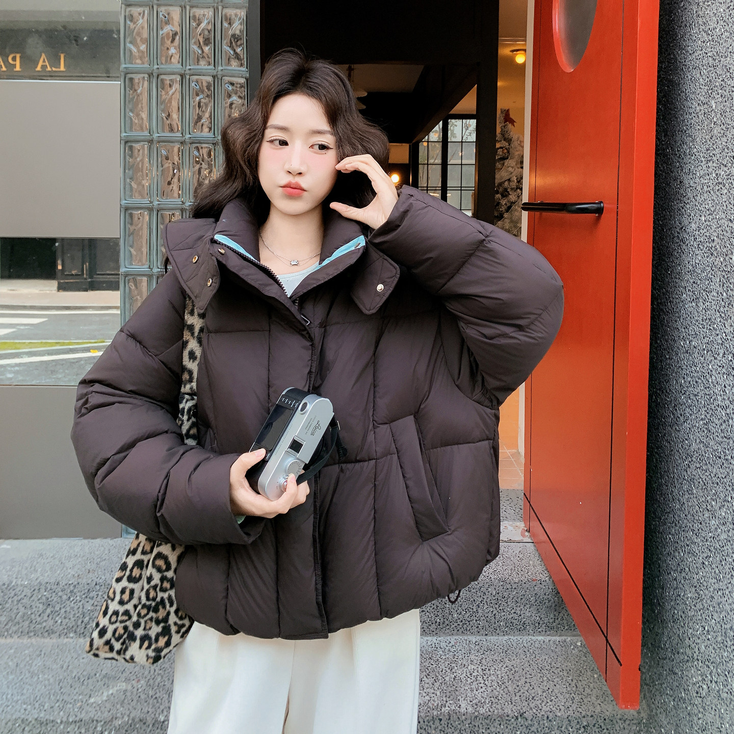 【新款】25冬季花边帽羽绒服D189P355K538,女装羽绒服,2D008