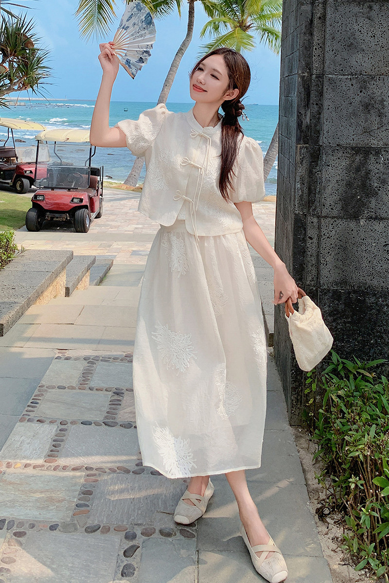 【现货】时尚套装女2025夏新款刺绣两件套裙2C227/2517/P135K188,女装套装/套裙,2C227
