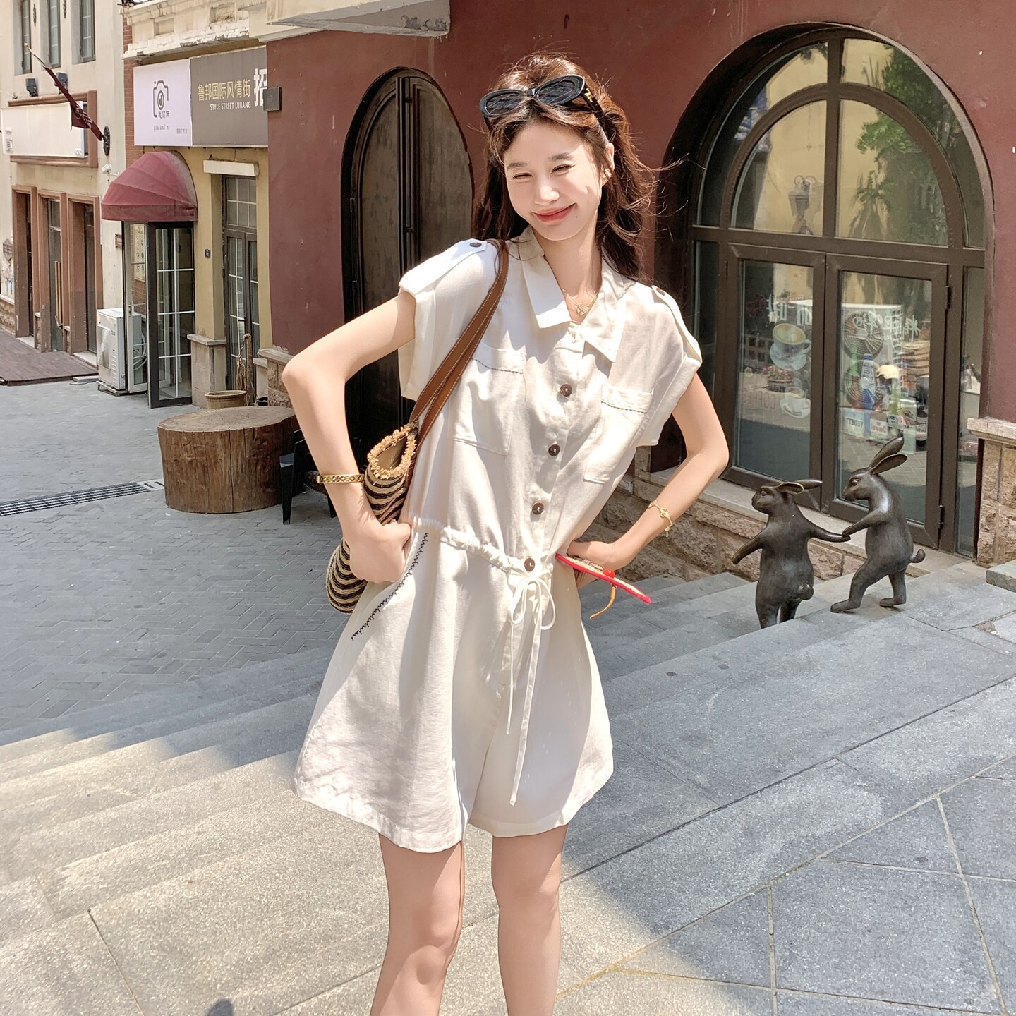 甜酷减龄气质工装连体裤女2025夏季新款韩系小个子气质减龄连衣裤,女装休闲裤,2C166