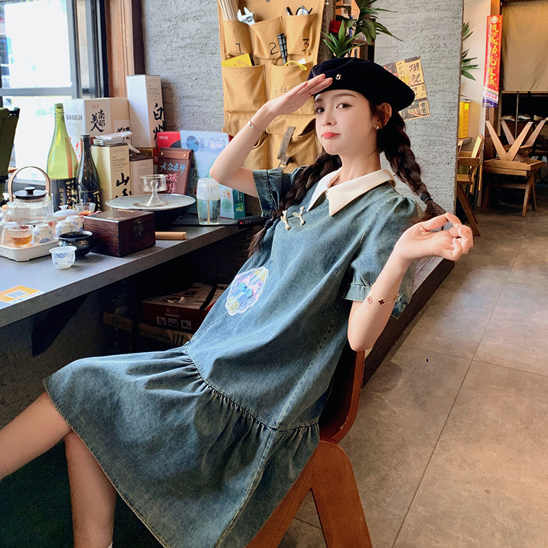 不褪色基本款宽松腰长裙纯色休闲风夏季连衣裙公主风,女装连衣裙,2C262