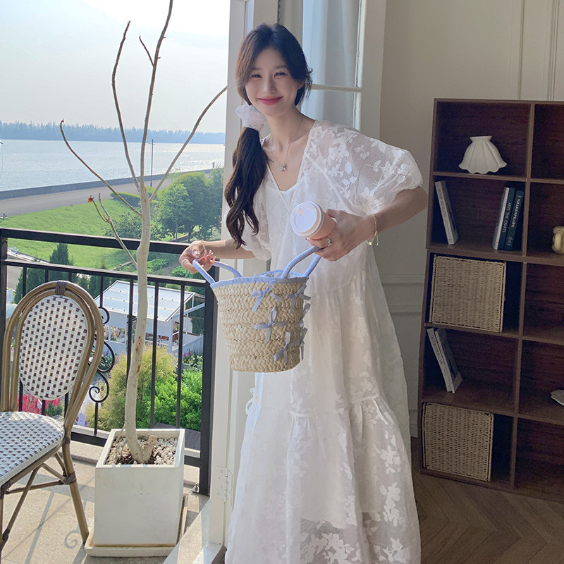 24夏季新款碎花长款连衣裙两件套282-2411P125K188,女装连衣裙,2D009