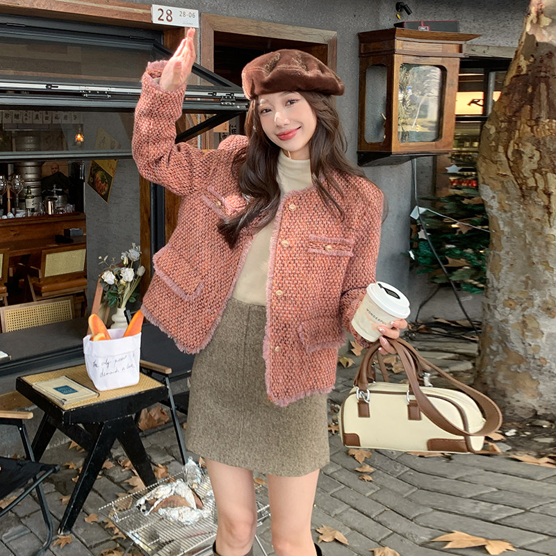 现货小香风羽绒服2025冬新款韩系小个子外套女c057-A21-P225-329,女装羽绒服,2C057