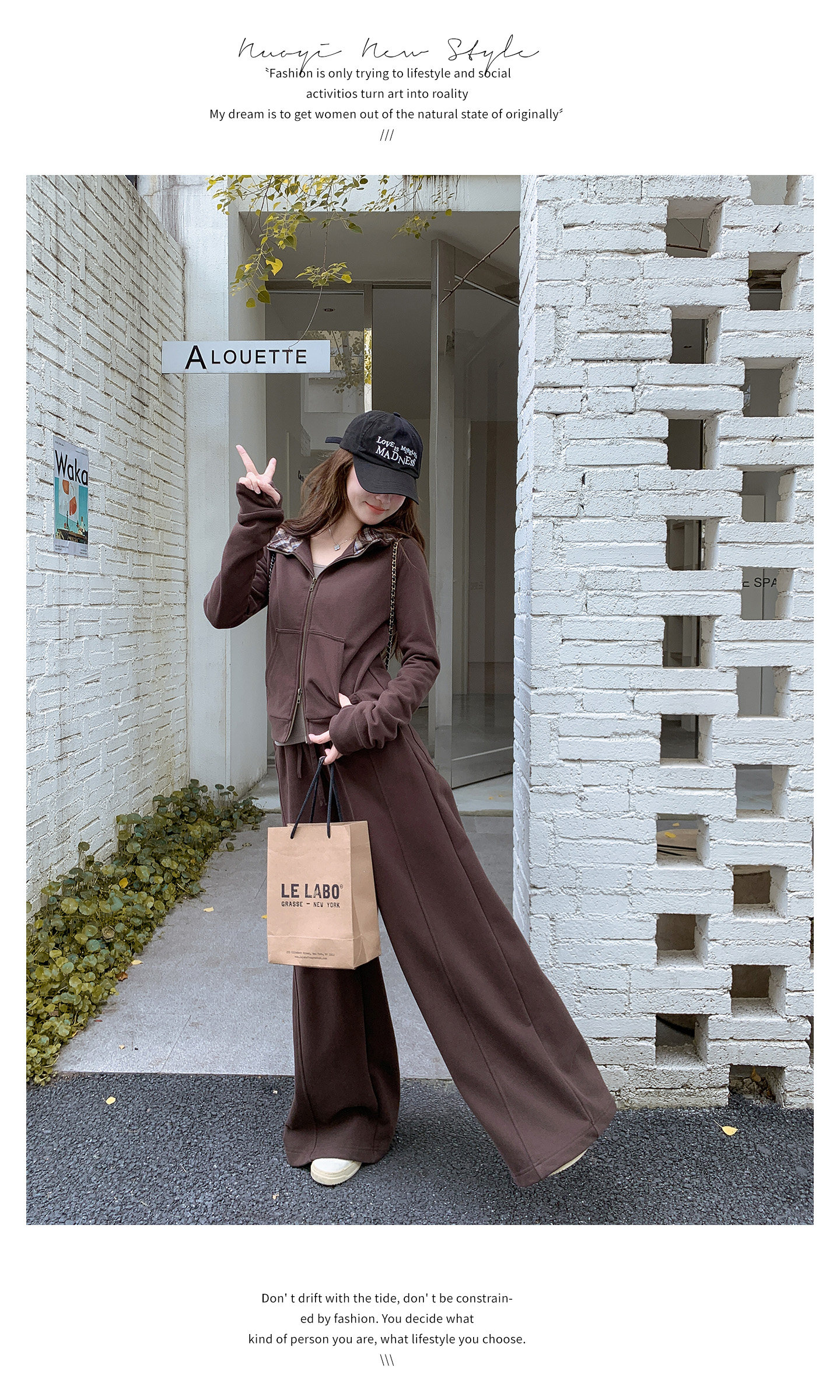 美拉德连帽休闲运动套装女2025春秋季新款韩版休闲显瘦卫衣两件套,女装套装/套裙,2C088