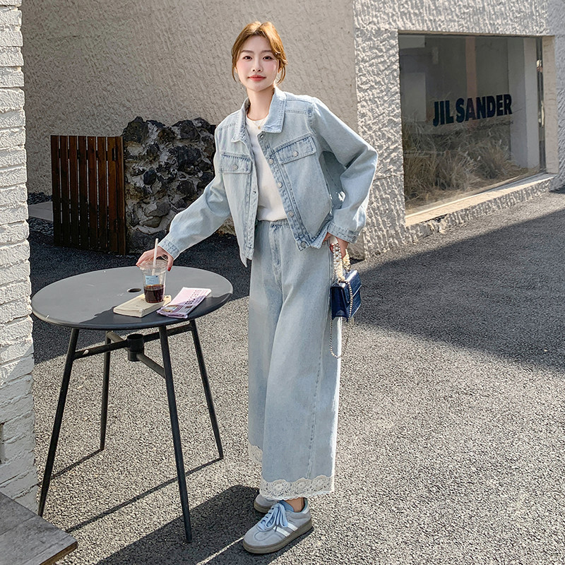 【返单中】自带流量牛仔上衣+裤子两件套2C277-6610-P195-K288,女装套装/套裙,2C277